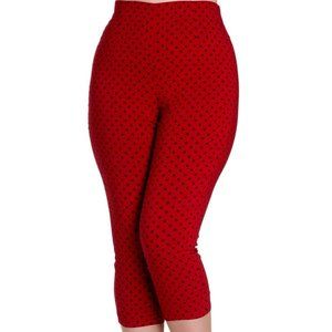 Hell Bunny Judy Red and Black Polka Dot Capri